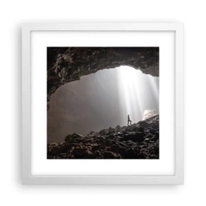 Pôster em moldura branca - Gruta luminosa - 30x30 cm