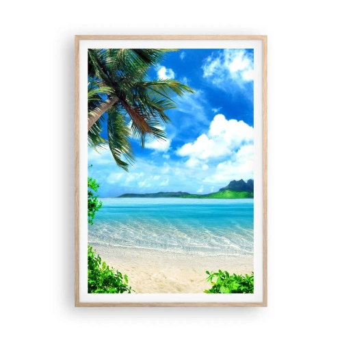 Pôster com moldura de carvalho claro - O azul dos trópicos - 70x100 cm