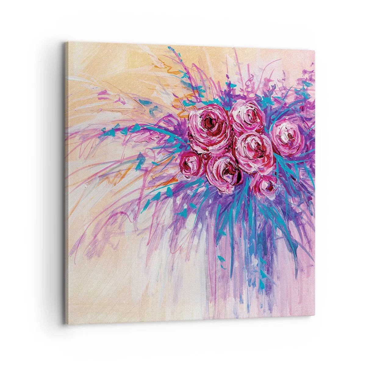 Quadro em tela - Fonte de rosas - 60x60 cm