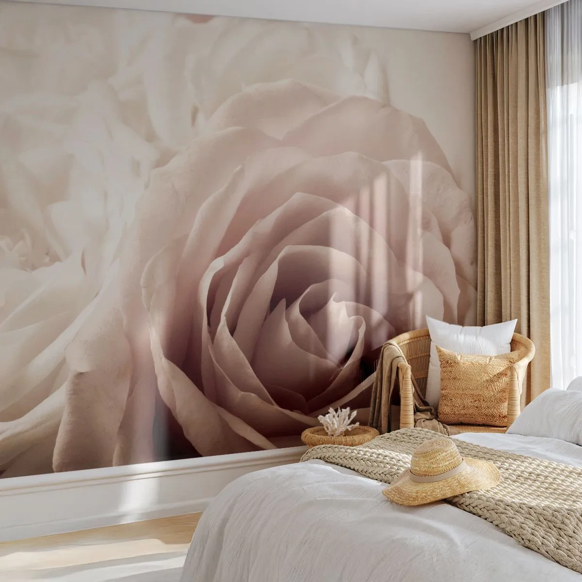 Papel de Parede Premium Canvas - No coração de uma rosa - Rosas, Flores, Romântico - 150x105 cm