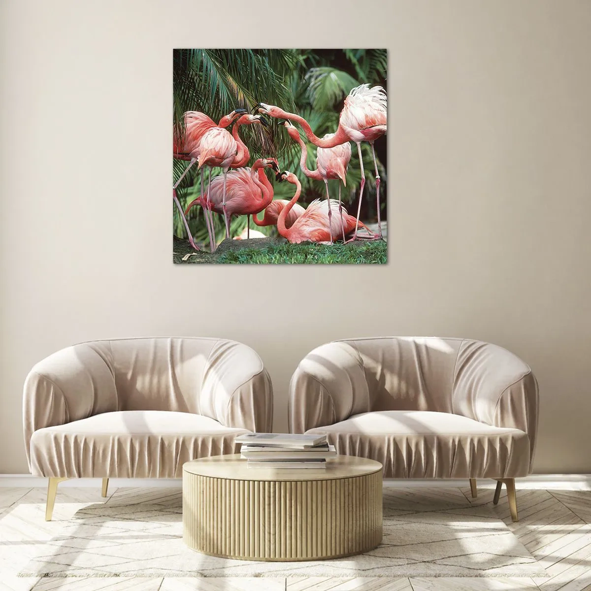 Quadro em vidro - Fofocas da tarde - 40x40 cm