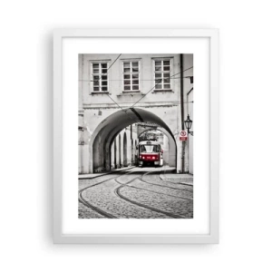 Pôster em moldura branca - Através do labirinto urbano - 30x40 cm