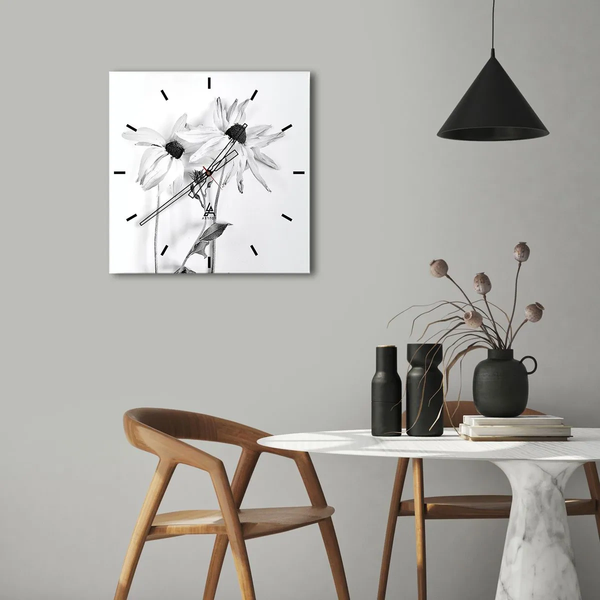 Relógio de parede - Relógio em vidro - Ninguém quer estar sozinho - 40x40 cm