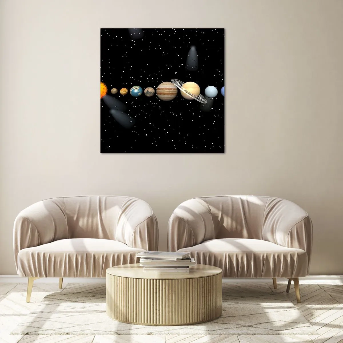 Quadro em vidro - E os planetas estão a enlouquecer... - 50x50 cm