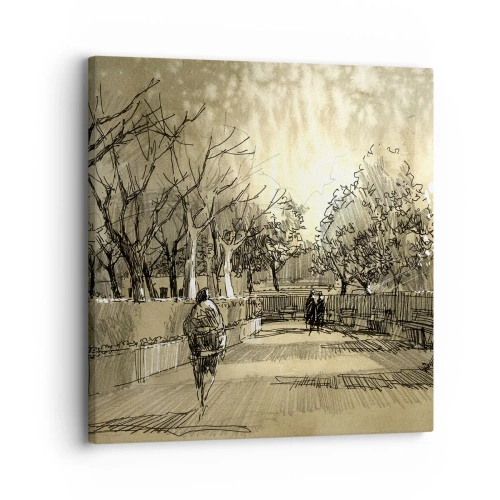 Quadro em tela - Um momento capturado por uma pena - 30x30 cm