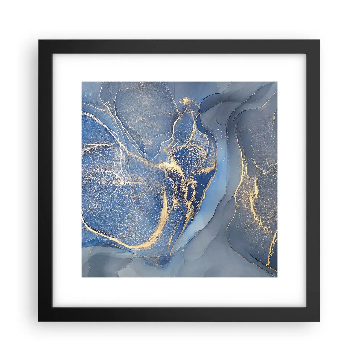 Pôster com moldura preta - Pó dourado - 30x30 cm
