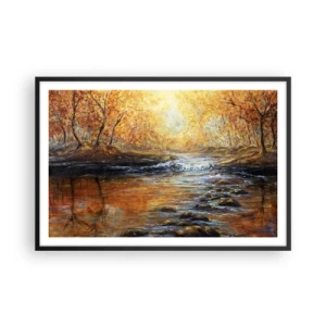 Pôster com moldura preta - Riacho Dourado - 91x61 cm