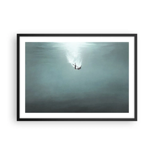 Pôster com moldura preta - Nos braços do oceano - 70x50 cm