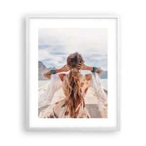 Pôster em moldura branca - A caminho da felicidade - 40x50 cm