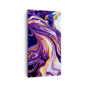 Quadro em tela - Onde o espaço se dobra em roxo - 55x100 cm