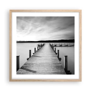 Pôster com moldura de carvalho claro - A fonte da tranquilidade - 50x50 cm