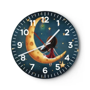 Relógio de parede - Relógio em vidro - Uma vez... - 30x30 cm