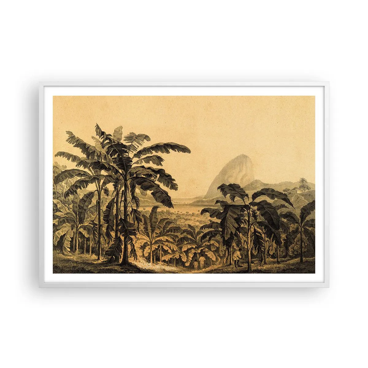Pôster em moldura branca - num clima colonial - 100x70 cm
