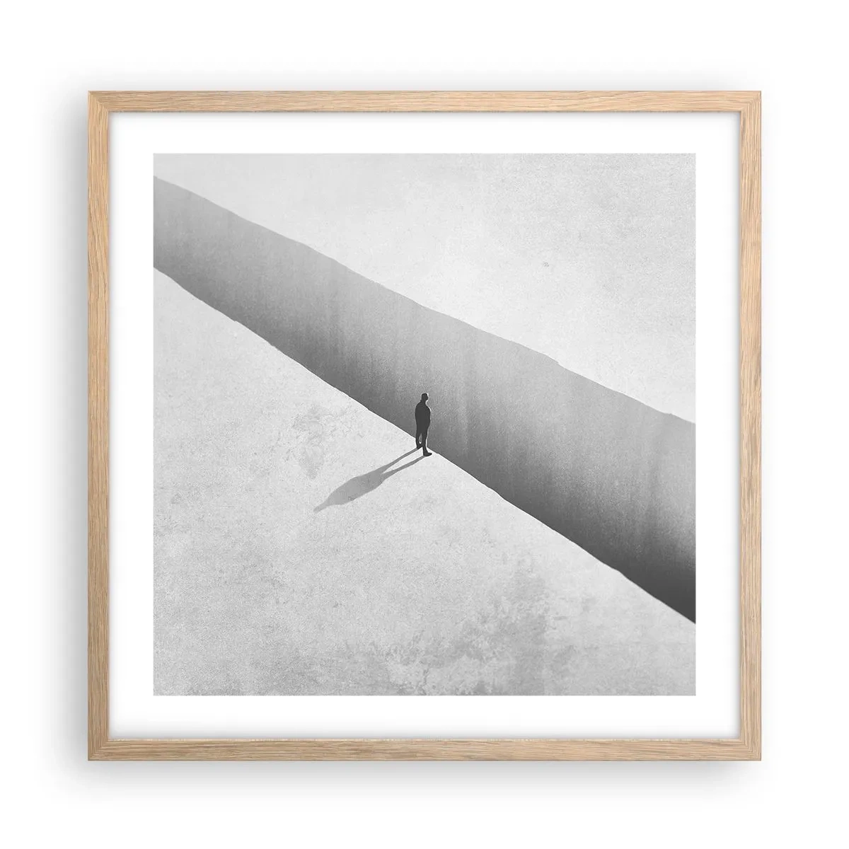 Pôster com moldura de carvalho claro - Um objetivo claro - 50x50 cm