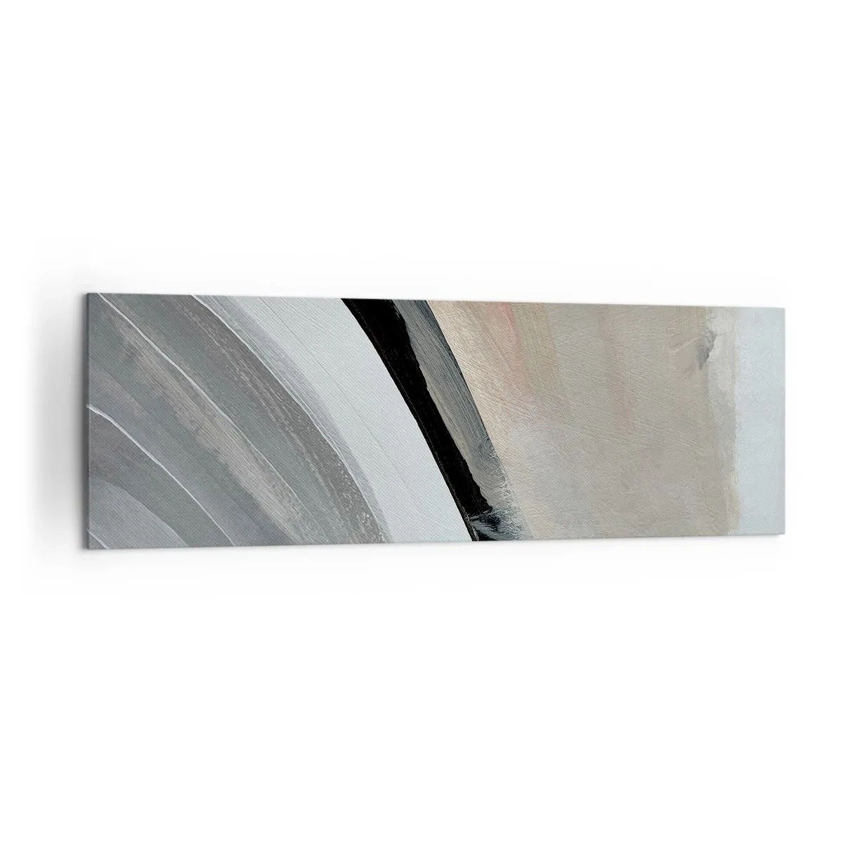 Quadro em tela - Composição: arco preto e cinza - 160x50 cm