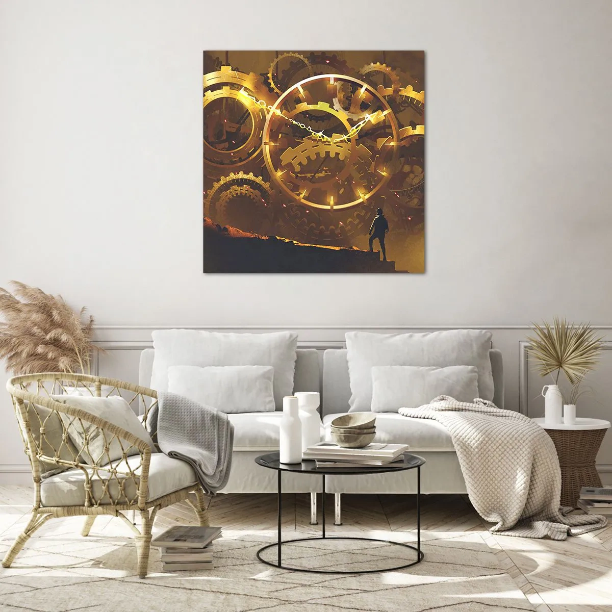 Quadro em vidro - Na origem do tempo - 60x60 cm