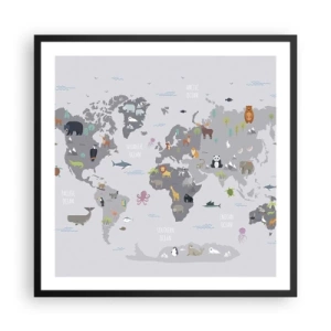 Pôster com moldura preta - Diga-me de onde é... - 60x60 cm