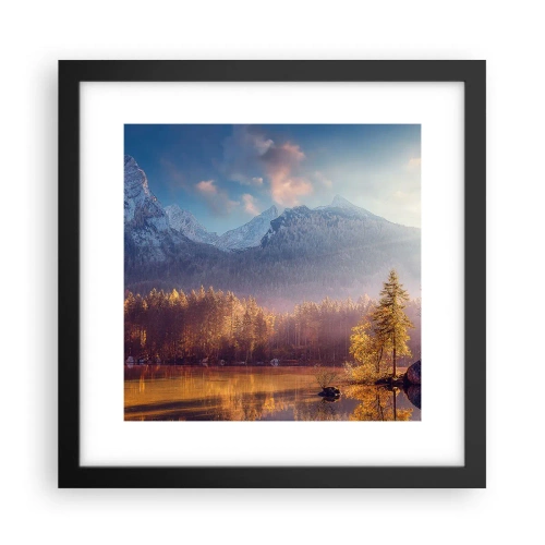 Pôster com moldura preta - Nas montanhas e vales - 30x30 cm