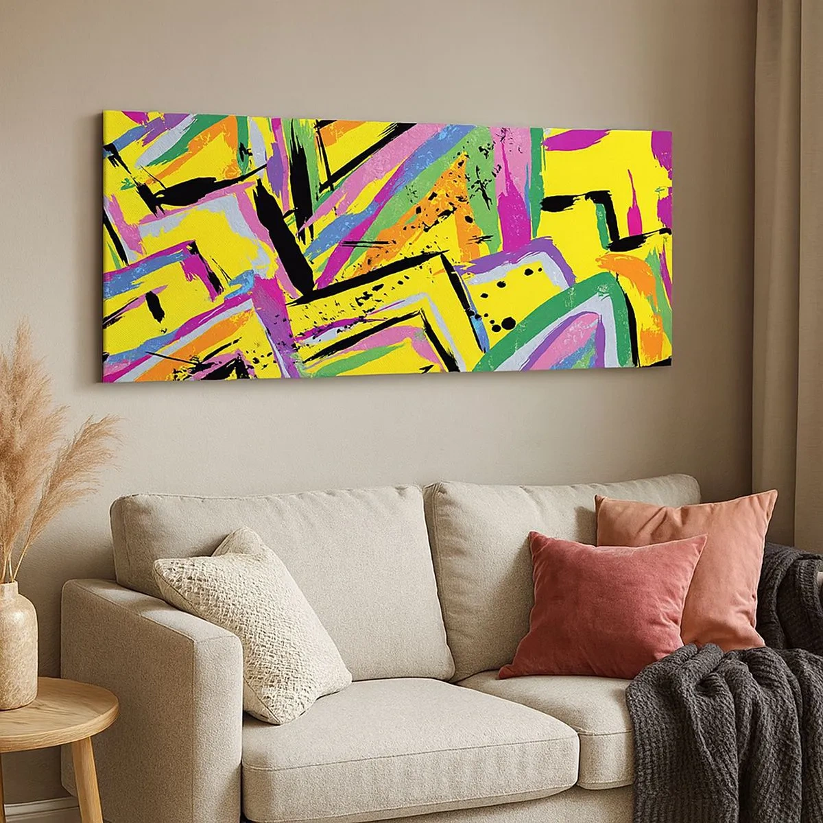 Quadro em tela - Grito de alegria - 100x40 cm