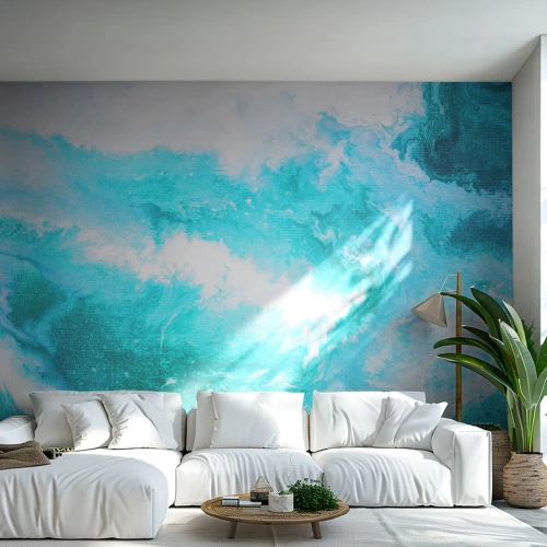 Papel de Parede Premium Canvas - No núcleo da água - Abstração, Pedaço, Padrão Moderno - 500x350 cm