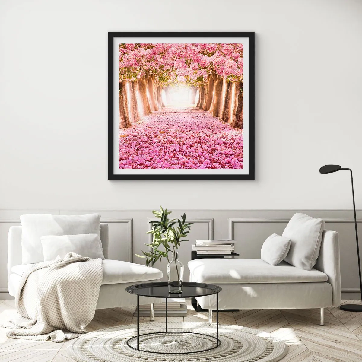 Pôster com moldura preta - O Caminho para o Paraíso - 40x40 cm