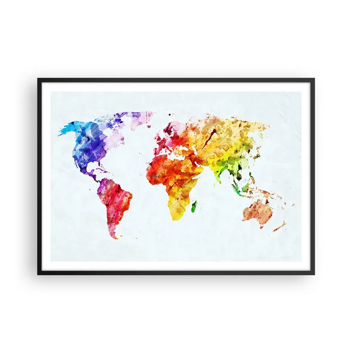 Pôster com moldura preta - Todas as cores do mundo - 100x70 cm