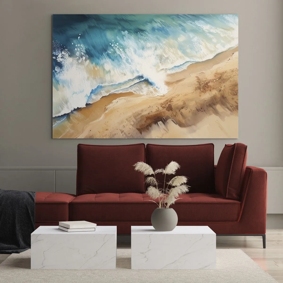 Quadro em vidro - A onda que retorna - 70x50 cm