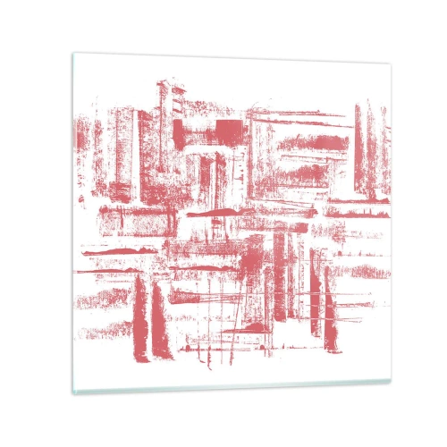 Quadro em vidro - Cidade Vermelha - 40x40 cm