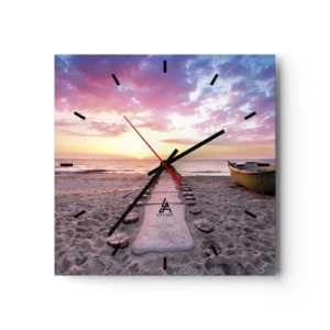 Relógio de parede - Relógio em vidro - Um momento de profunda experiência - 30x30 cm
