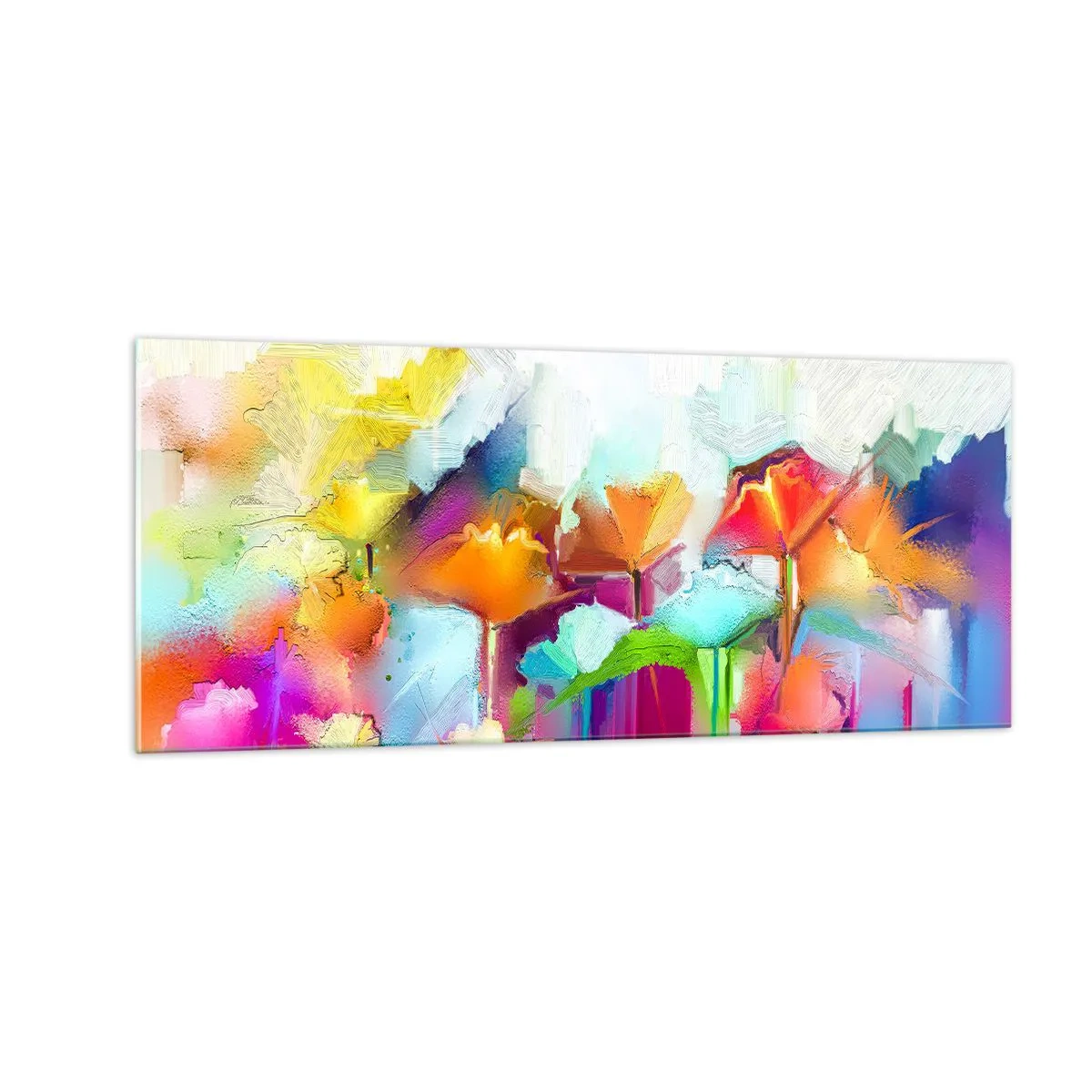 Quadro em vidro - O arco-íris floresceu - 100x40 cm