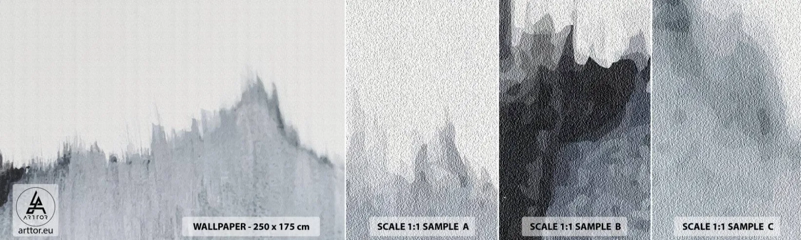 Amostra de Papel de Parede Standard Eco - Um registo misterioso - Minimalismo, Pedaço, Borrão - 100x30 cm