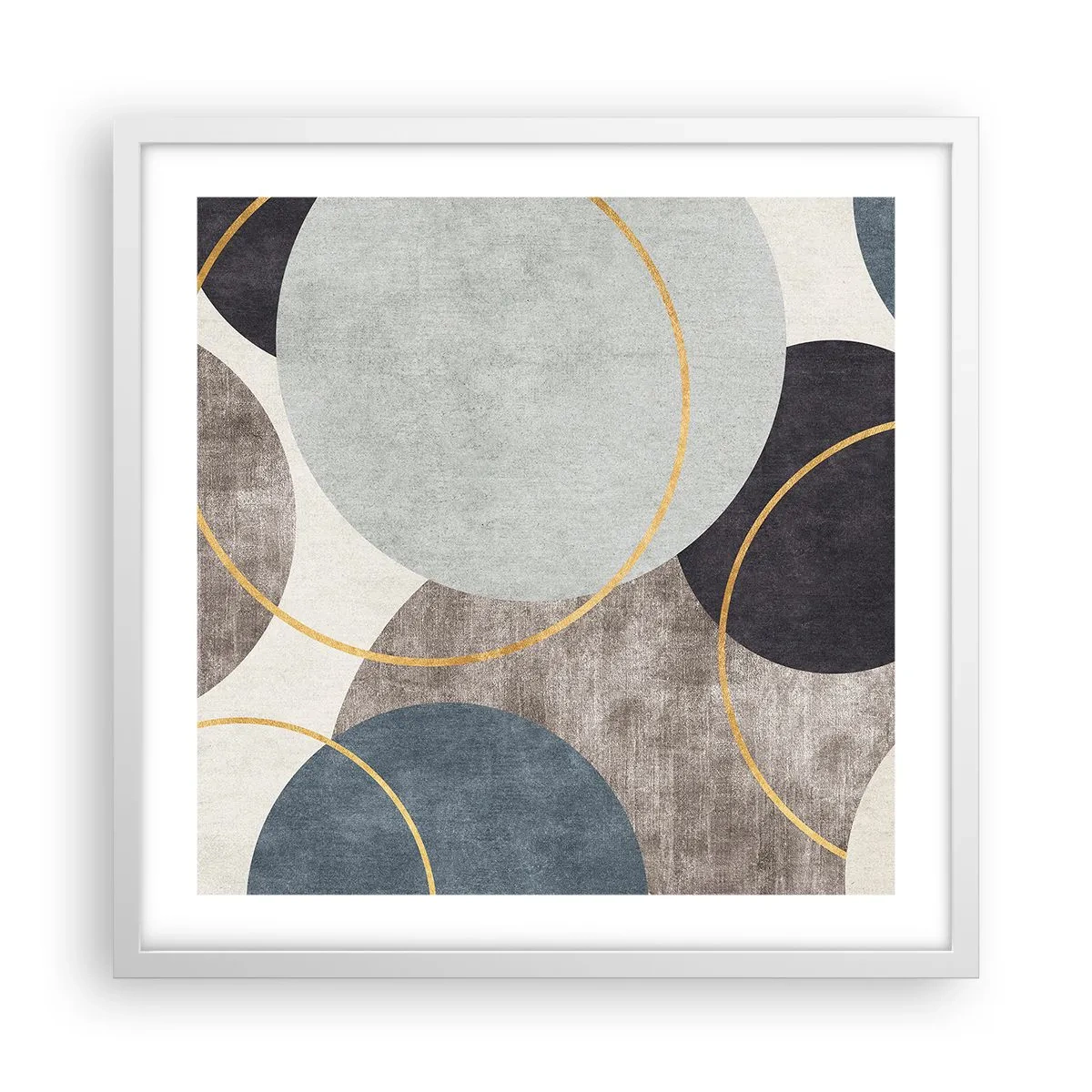 Pôster em moldura branca - Roda por roda - 50x50 cm