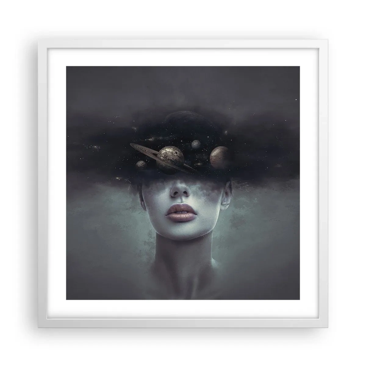 Pôster em moldura branca - E os planetas estão a enlouquecer... - 50x50 cm