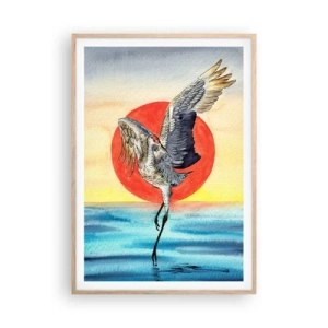 Pôster com moldura de carvalho claro - É hora de voltar - 70x100 cm