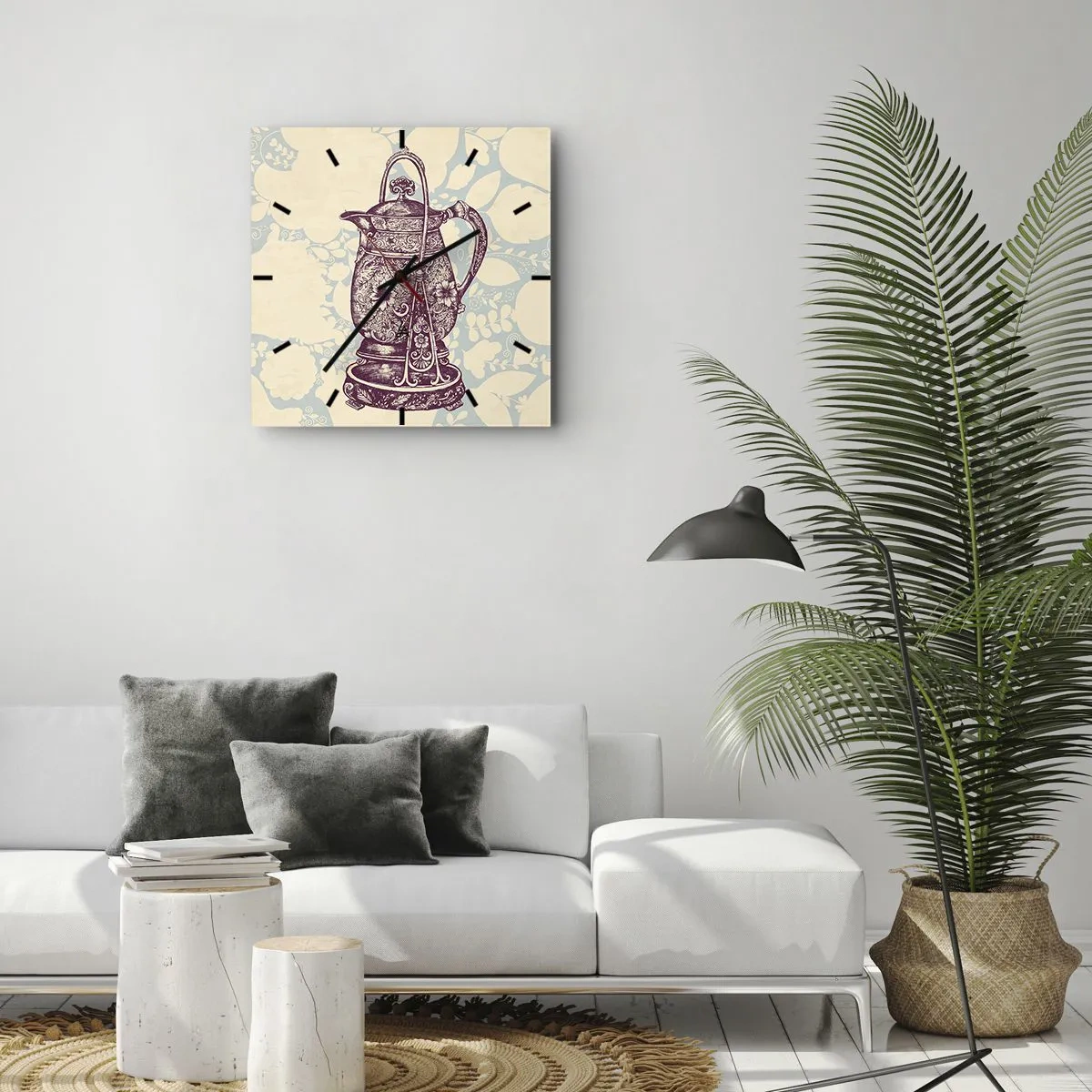 Relógio de parede - Relógio em vidro - A beleza da vida cotidiana - 40x40 cm