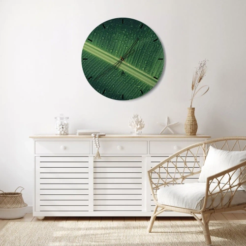 Relógio de parede - Relógio em vidro - A estrutura da vegetação - 40x40 cm