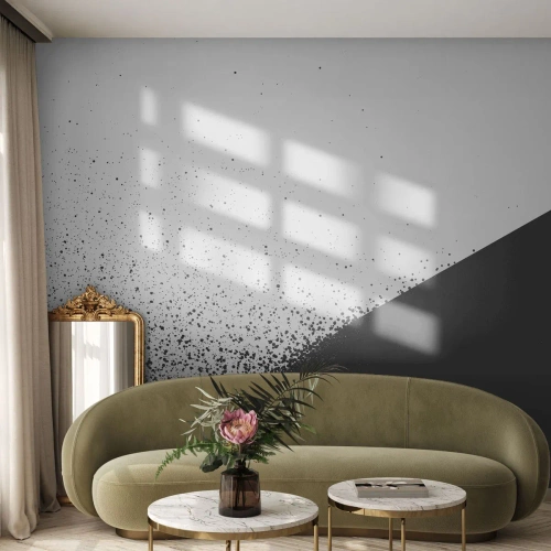 Papel de Parede Premium Sand - Cada vez mais rápido, cada vez mais - Abstração, Gráficos, Preto e branco - 100x70 cm