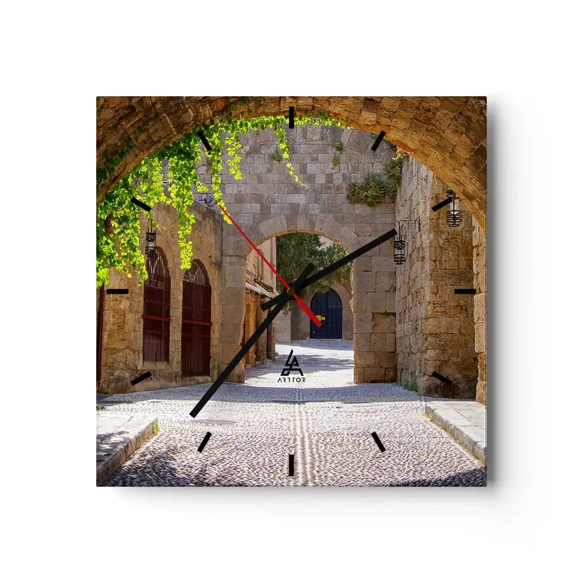 Relógio de parede - Relógio em vidro - Em breve aparecerá uma procissão - 40x40 cm