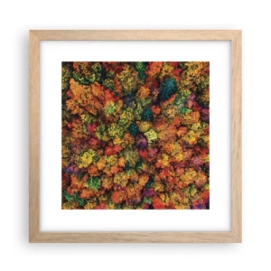 Pôster com moldura de carvalho claro - Bouquet de árvores de Outono - 30x30 cm