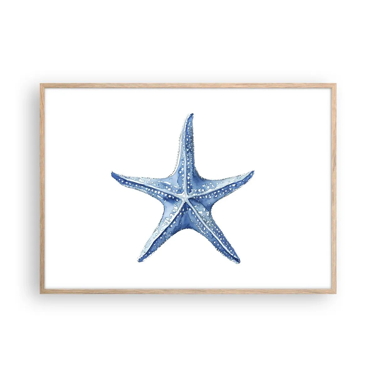 Pôster com moldura de carvalho claro - Estrela do mar - 100x70 cm