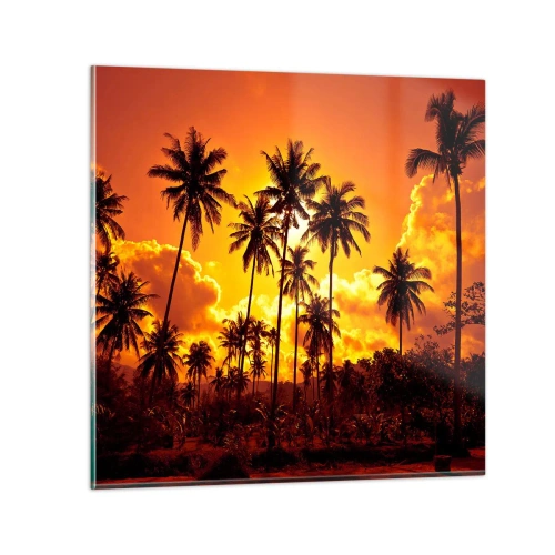 Quadro em vidro - Montanhas em chamas, florestas em chamas - 30x30 cm