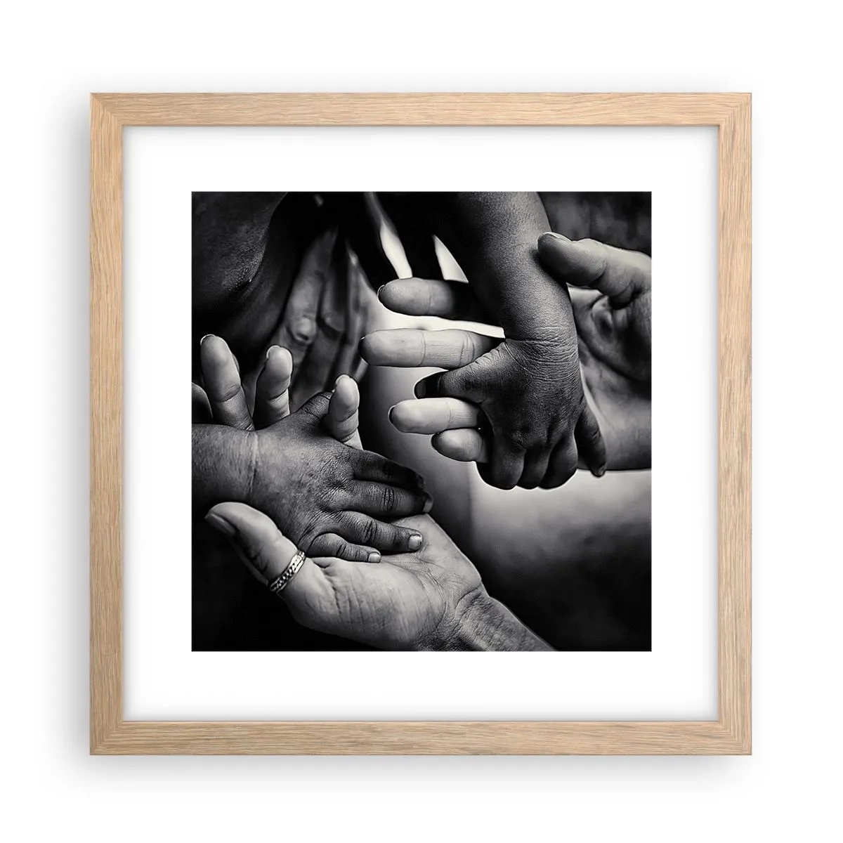 Pôster com moldura de carvalho claro - Ser humano - 30x30 cm