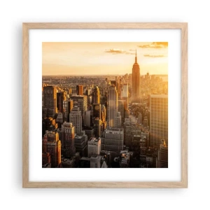 Pôster com moldura de carvalho claro - Crescer ao sol - 40x40 cm