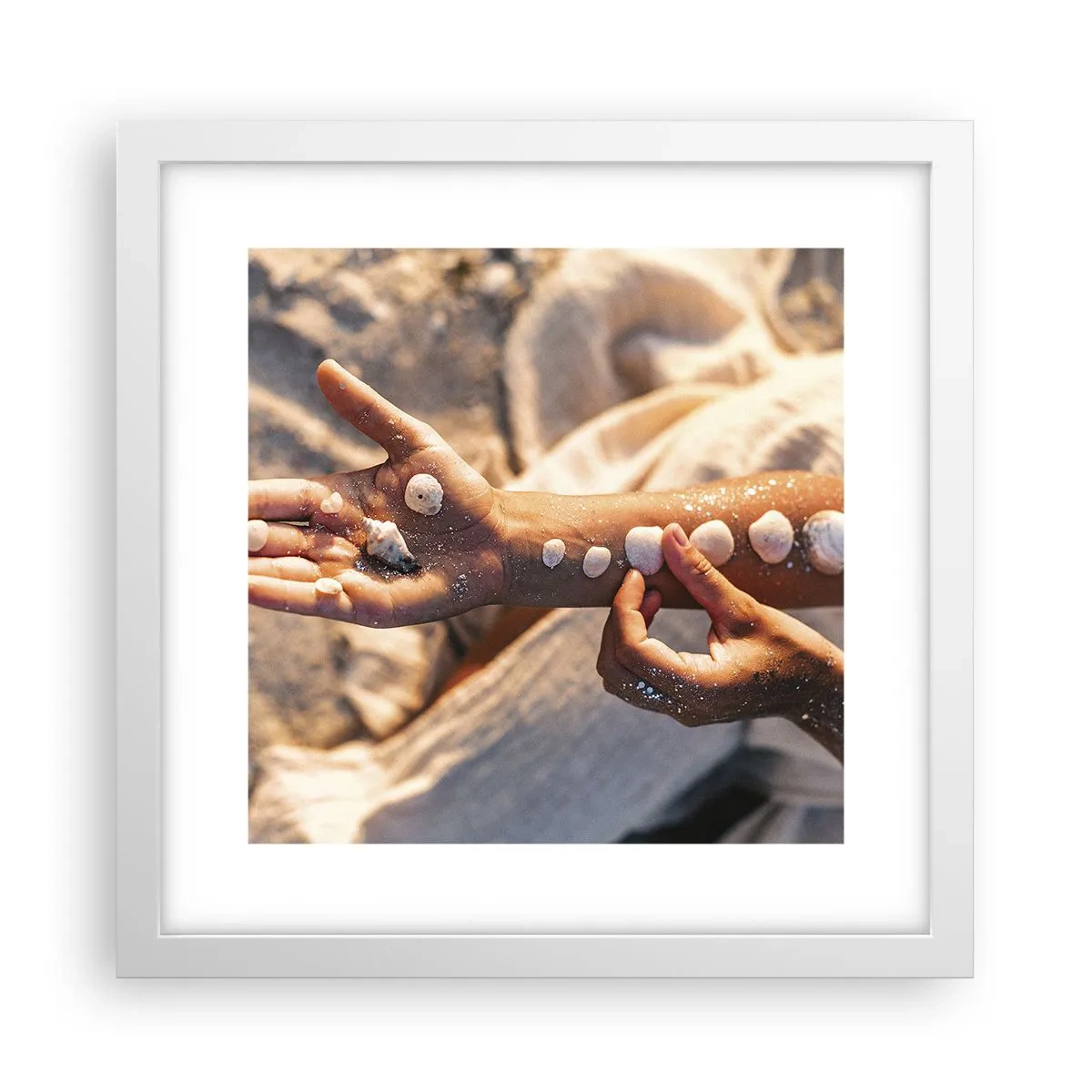 Pôster em moldura branca - Beleza na ponta dos dedos - 30x30 cm