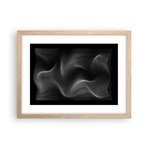 Pôster com moldura de carvalho claro - Dança de luz no espaço - 40x30 cm