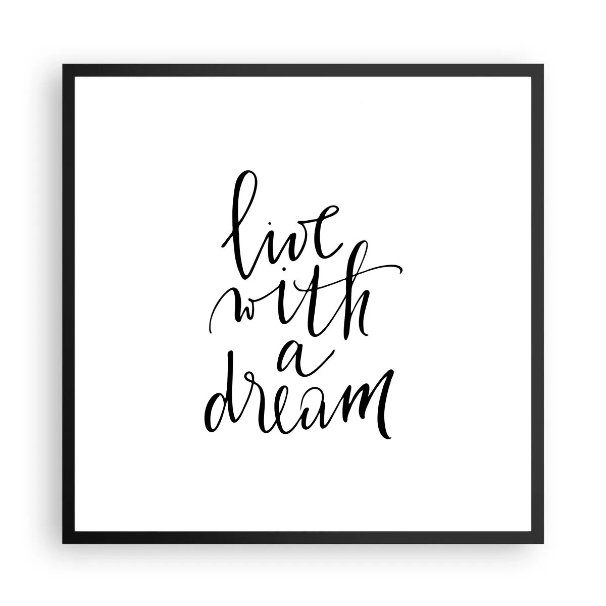 Pôster com moldura preta - Of course - 60x60 cm