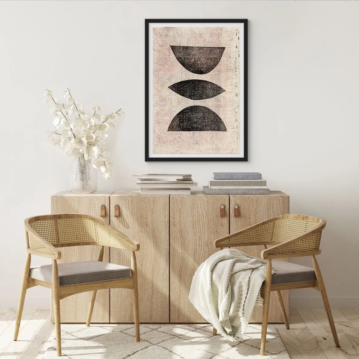 Pôster com moldura preta - Abstração étnica - 30x40 cm
