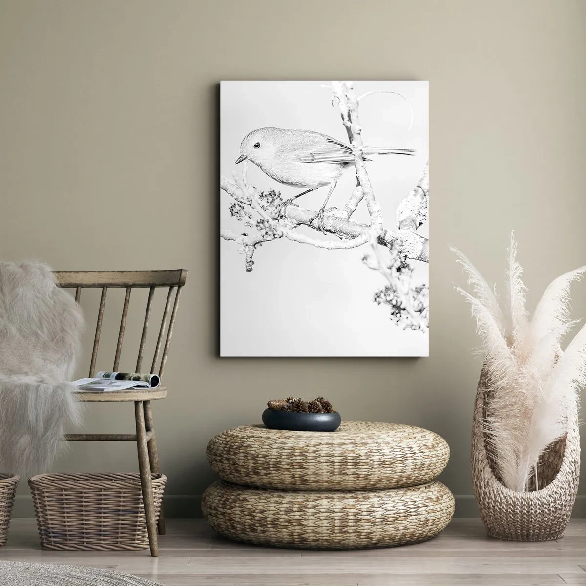 Quadro em tela - Manhã de inverno - 45x80 cm