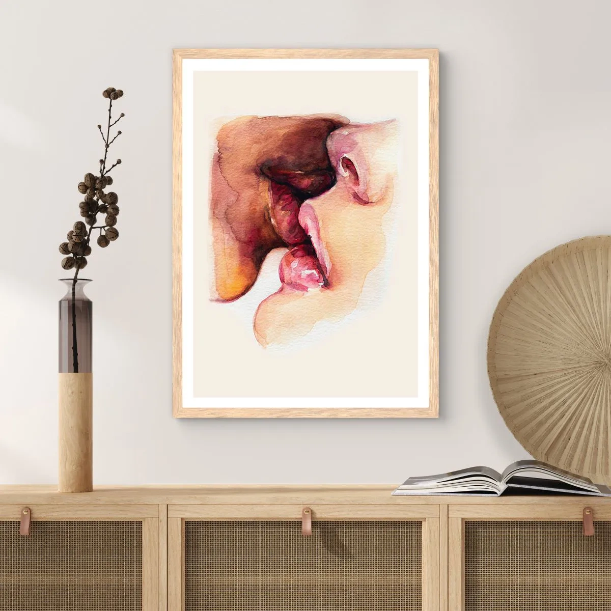 Pôster com moldura de carvalho claro - Como a noite e o dia, a terra e o céu - 30x40 cm