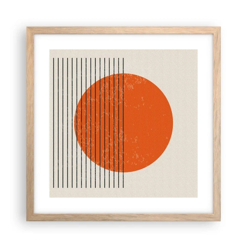 Pôster com moldura de carvalho claro - Sempre sol - 40x40 cm
